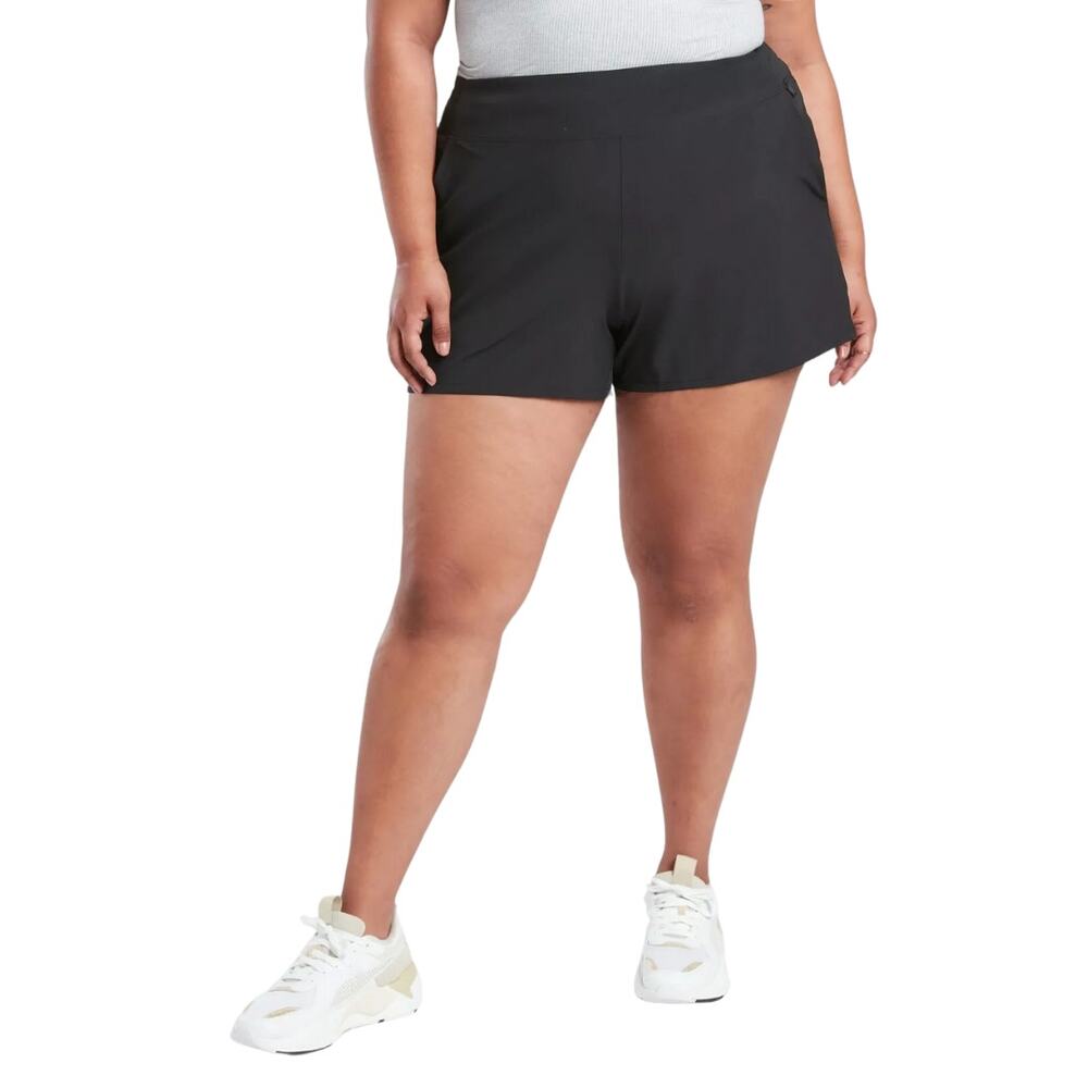Athleta Shorts Womens Size 26 Plus Black Brooklyn Pull On Pockets Athletic‎ Gym